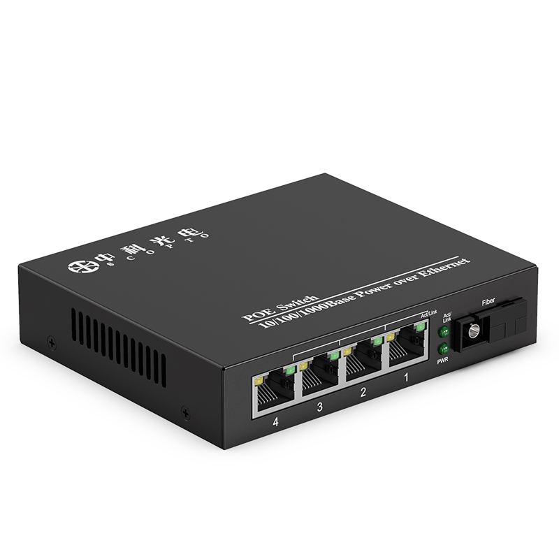 POE千兆1光4電單模單纖 B端