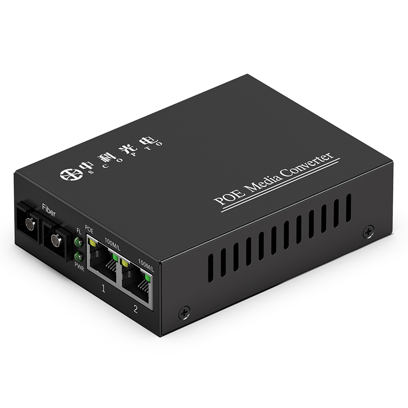 POE百兆1光2電多模雙纖 SC接口