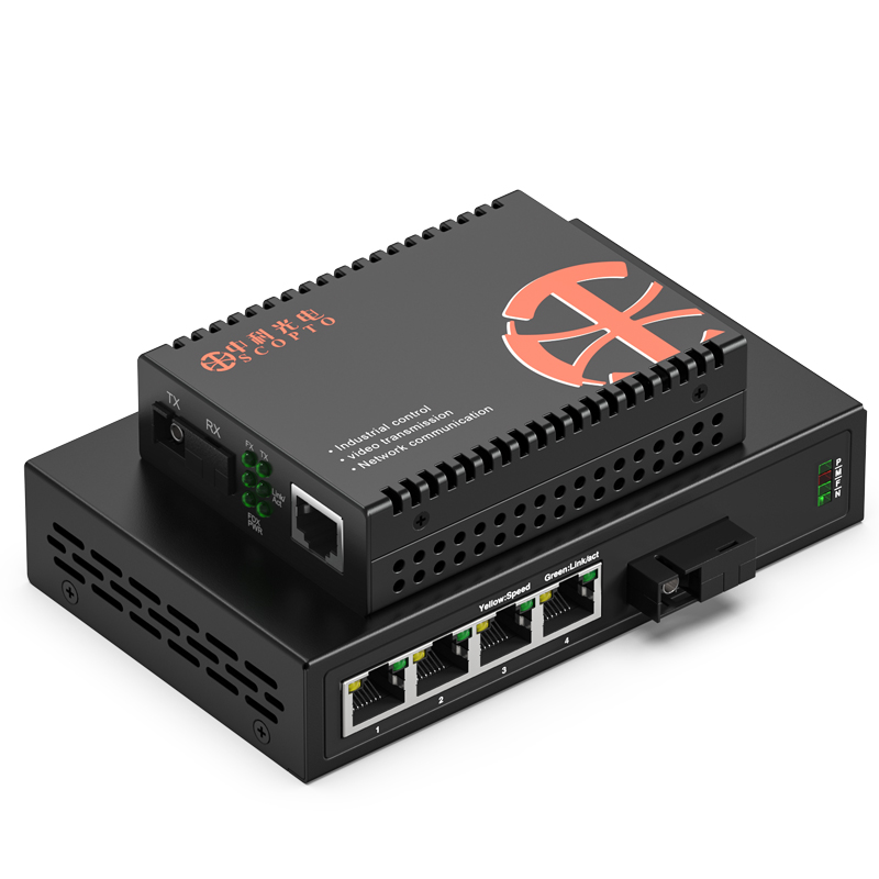 外電單模單纖1光4電+1光1電 10KM SC接口