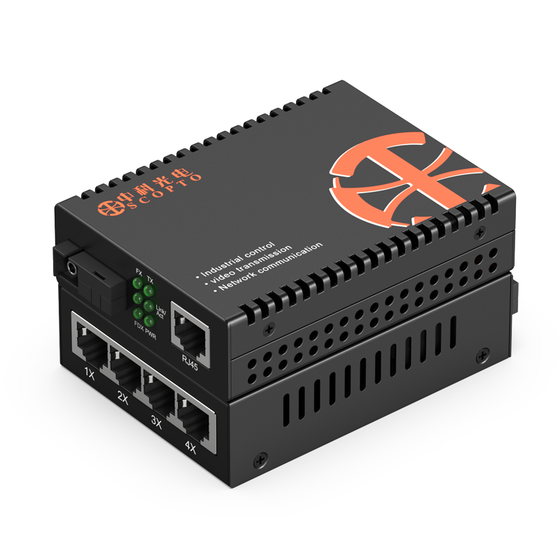 外電單模單纖1光4電+1光1電 10KM SC接口