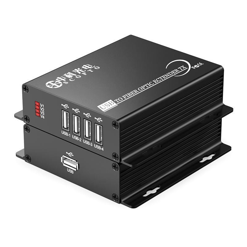 1分4路USB2.0光纖延長器 單模單纖LC口